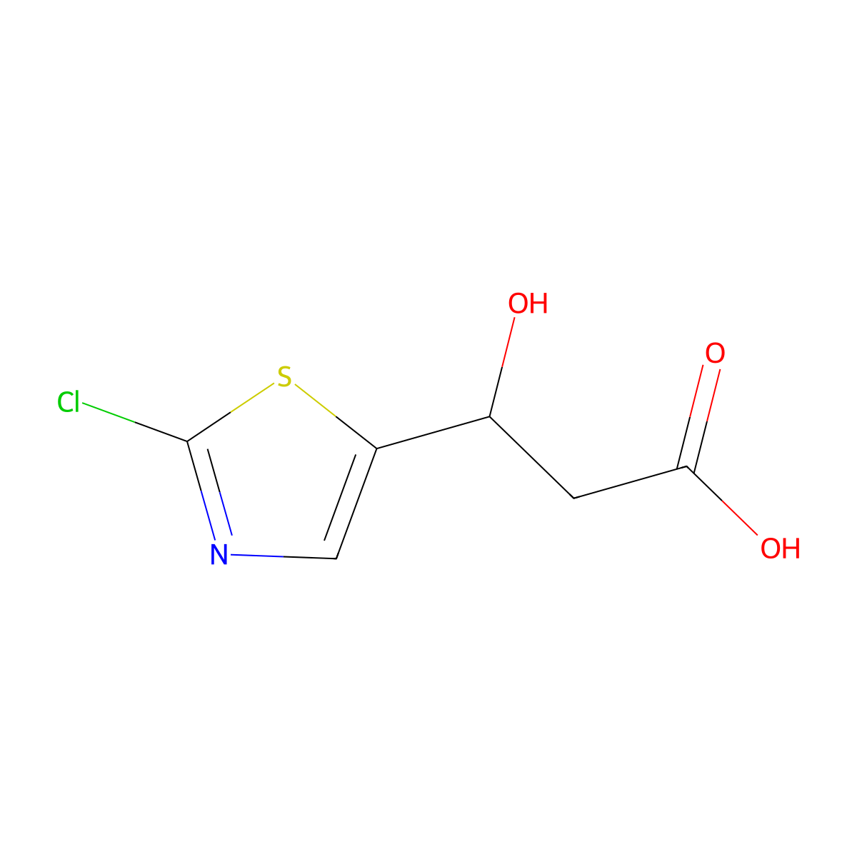 3-(2-Chloro-1,3-thiazol-5-yl)-3-hydroxypropanoic acid molecular structure, CAS 1872643-34-9