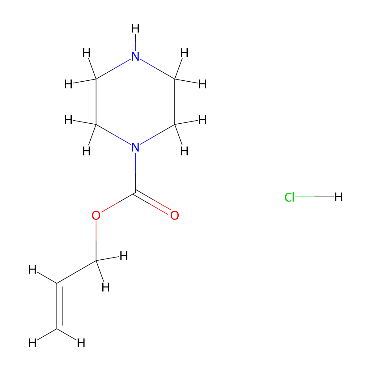 Allyl piperazine-1-carboxylate hydrochloride molecular structure, CAS 187265-32-3