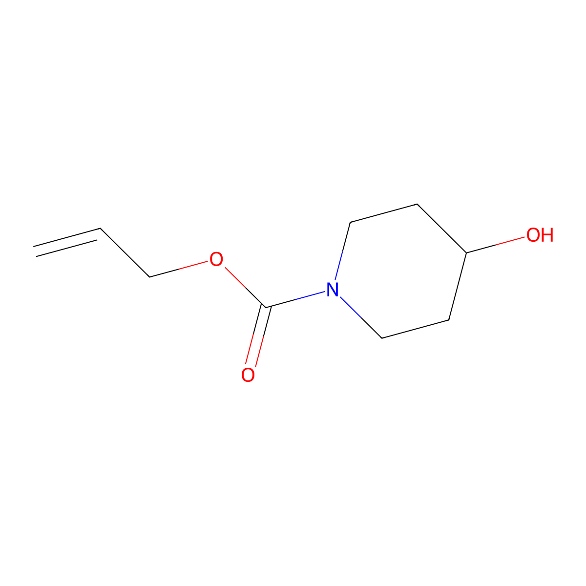 Prop-2-en-1-yl 4-hydroxypiperidine-1-carboxylate molecular structure, CAS 187265-40-3