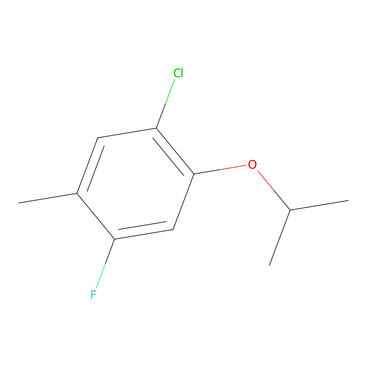 1-Chloro-4-fluoro-5-methyl-2-(propan-2-yloxy)benzene molecular structure, CAS 1872653-10-5