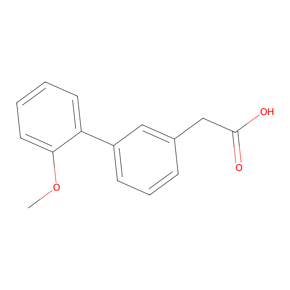 (2'-Methoxy-biphenyl-3-yl)-acetic acid molecular structure, CAS 187269-42-7