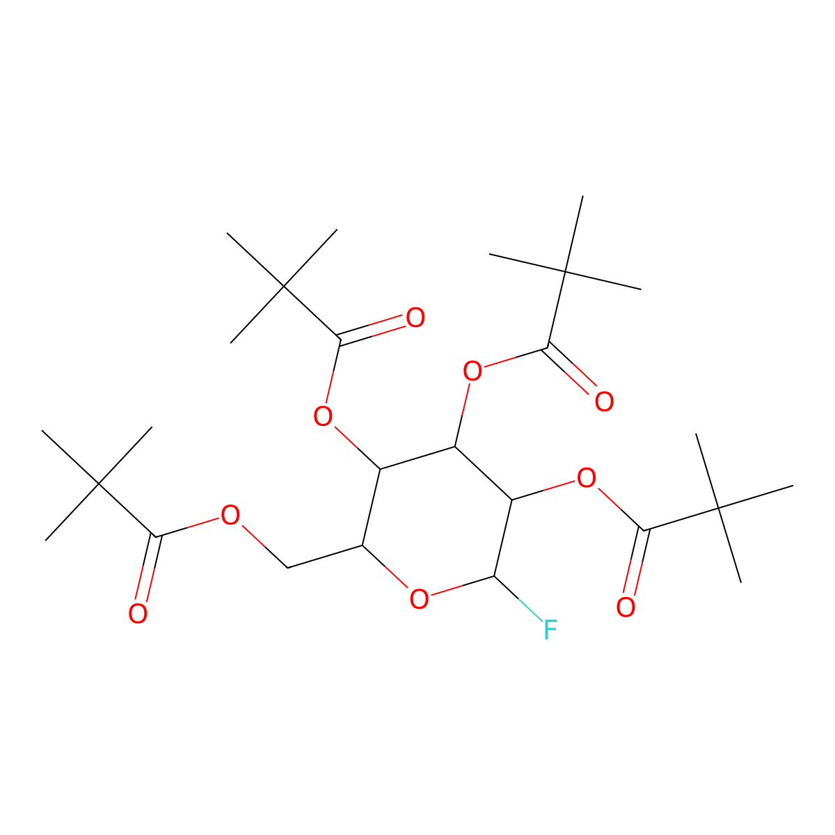 alpha-D-Mannopyranosyl fluoride, 2,3,4,6-tetrakis(2,2-dimethylpropanoate) molecular structure, CAS 187269-63-2