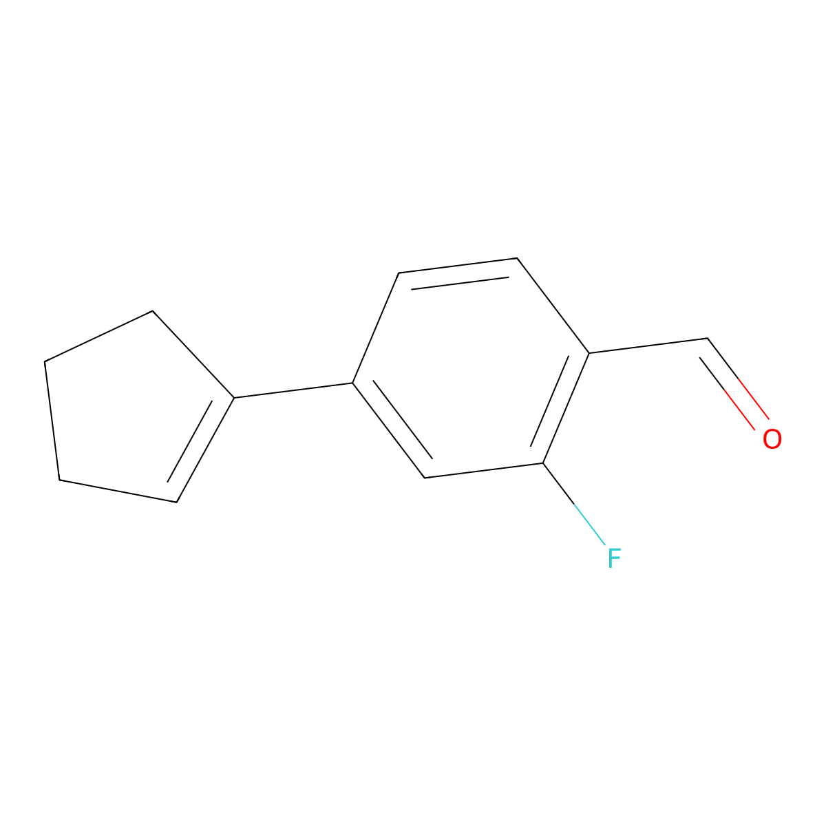 4-(1-Cyclopenten-1-yl)-2-fluorobenzaldehyde molecular structure, CAS 1872707-57-7
