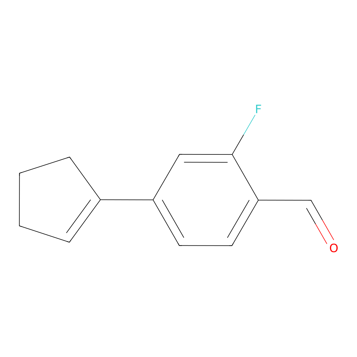 4-(1-Cyclopenten-1-yl)-2-fluorobenzaldehyde molecular structure, CAS 1872707-57-7