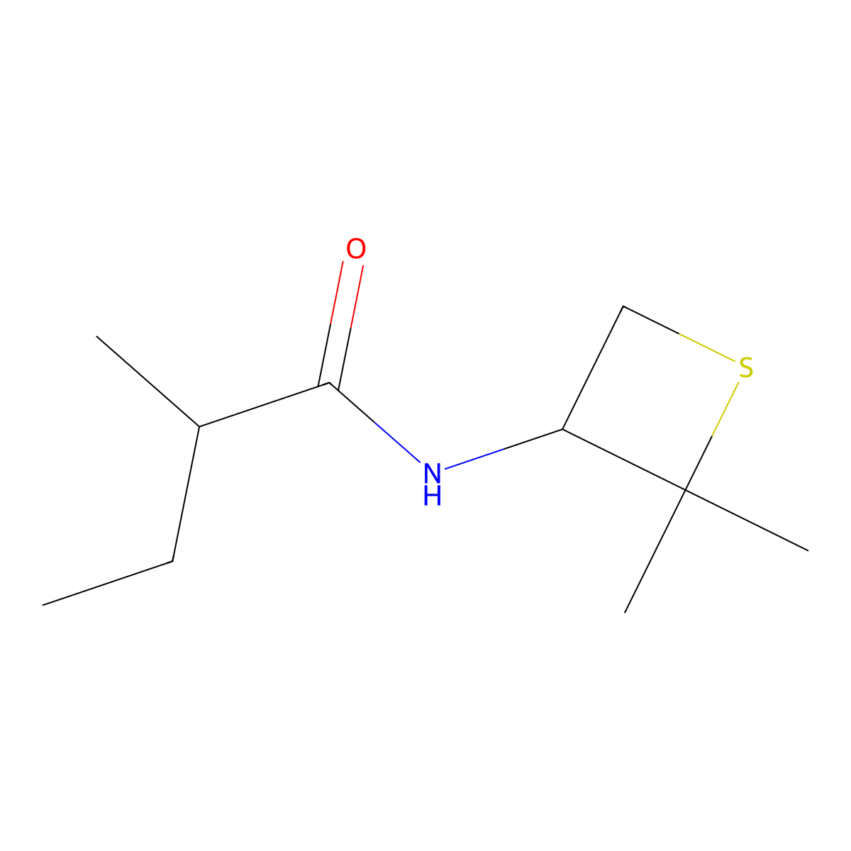N-(2,2-Dimethylthietan-3-yl)-2-methylbutanamide molecular structure, CAS 1872709-18-6