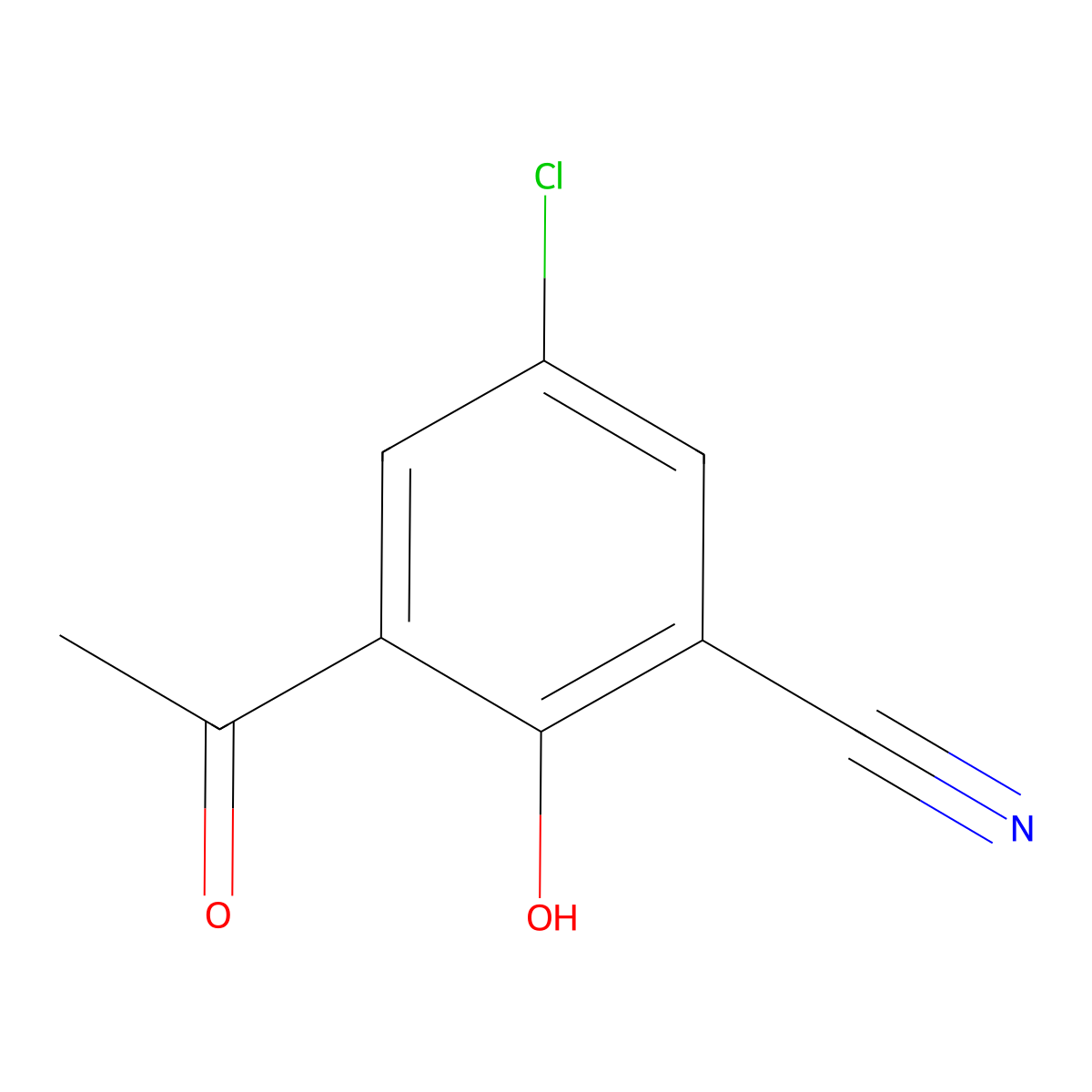 3-Acetyl-5-chloro-2-hydroxybenzonitrile molecular structure, CAS 187273-03-6