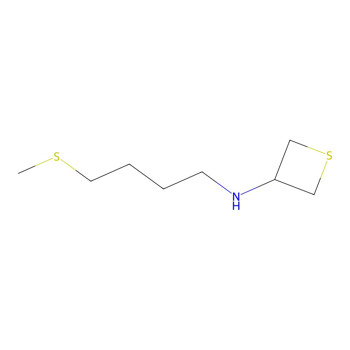 N-(4-(Methylthio)butyl)thietan-3-amine molecular structure, CAS 1872757-37-3
