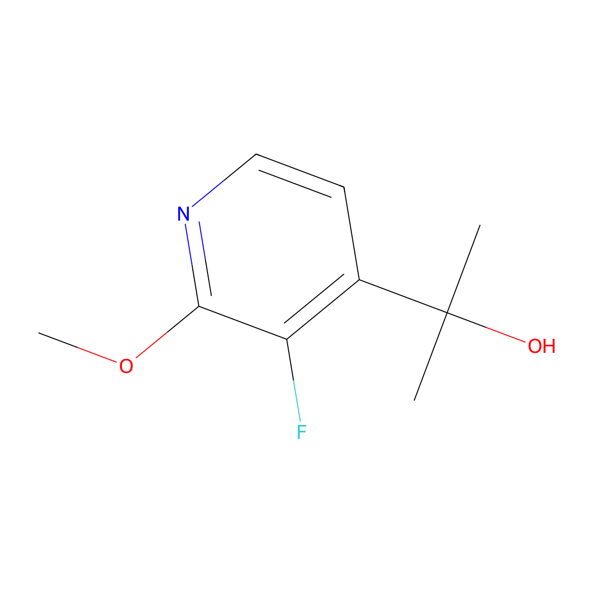 3-Fluoro-2-methoxy-alpha,alpha-dimethyl-4-pyridinemethanol molecular structure, CAS 1872770-42-7