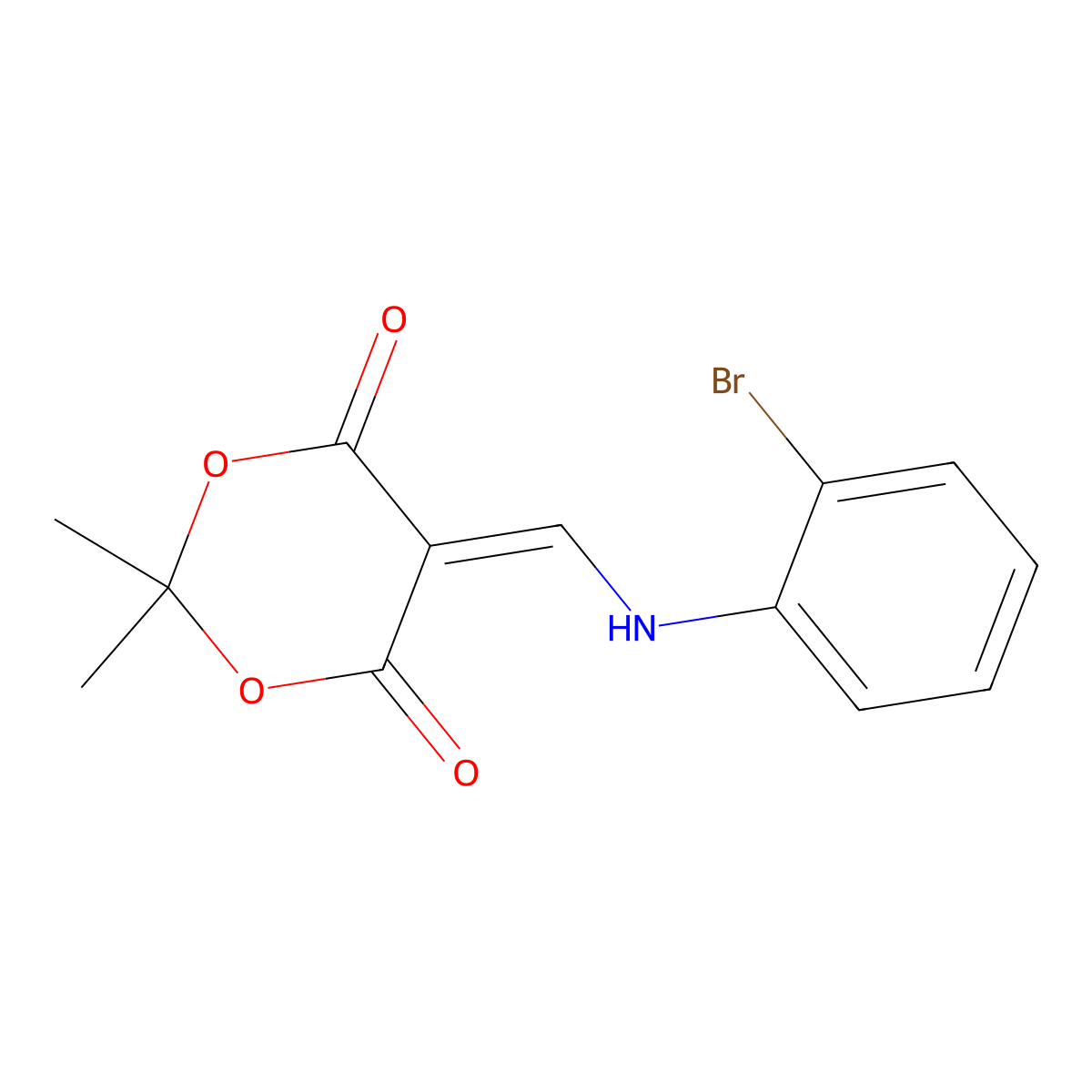 5-[(2-Bromo-phenylamino)-methylene]-2,2-dimethyl-[1,3]dioxane-4,6-dione molecular structure, CAS 187278-04-2