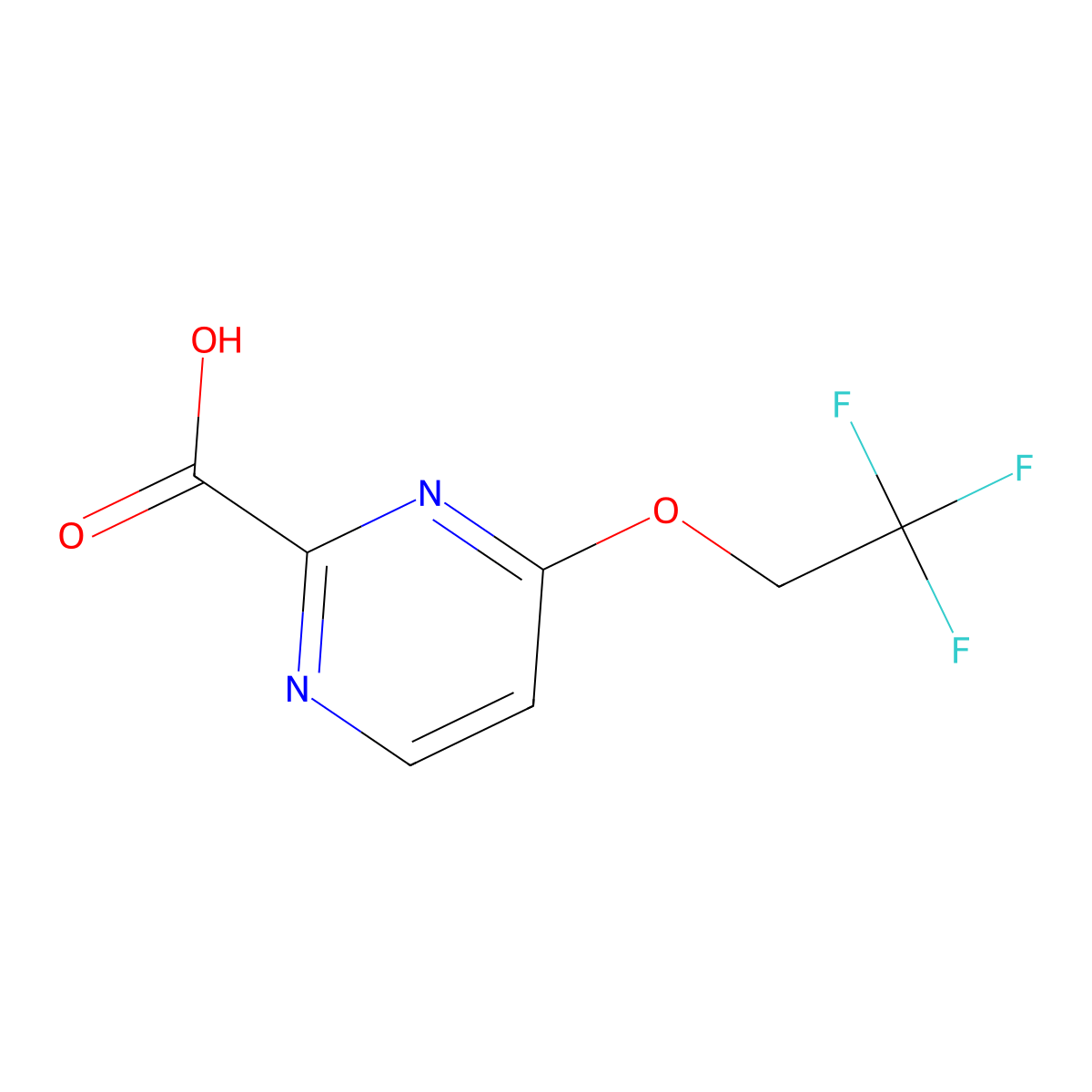 4-(2,2,2-Trifluoroethoxy)pyrimidine-2-carboxylic acid molecular structure, CAS 1872780-31-8