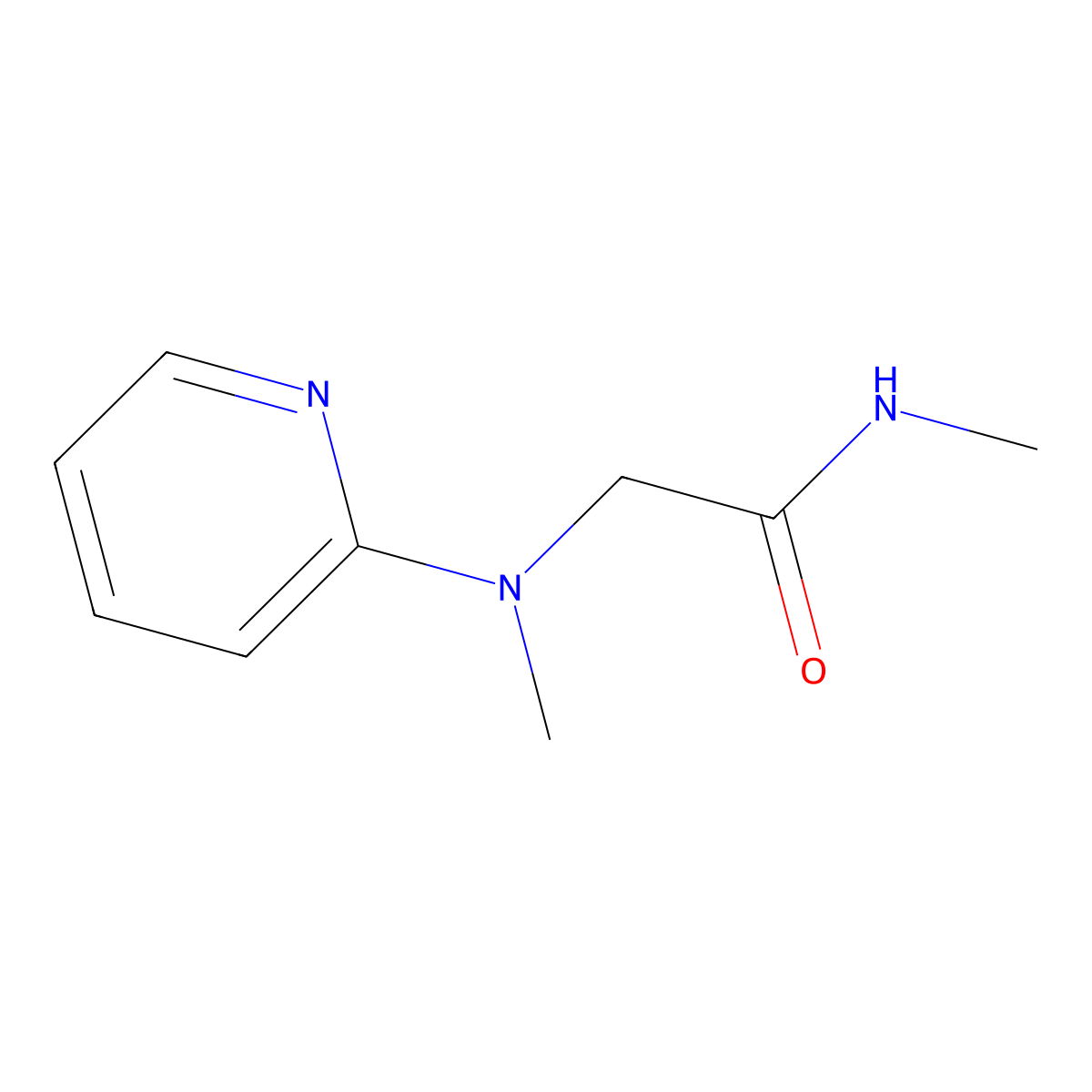 N-methyl-2-[methyl(pyridin-2-yl)amino]acetamide molecular structure, CAS 1872792-11-4