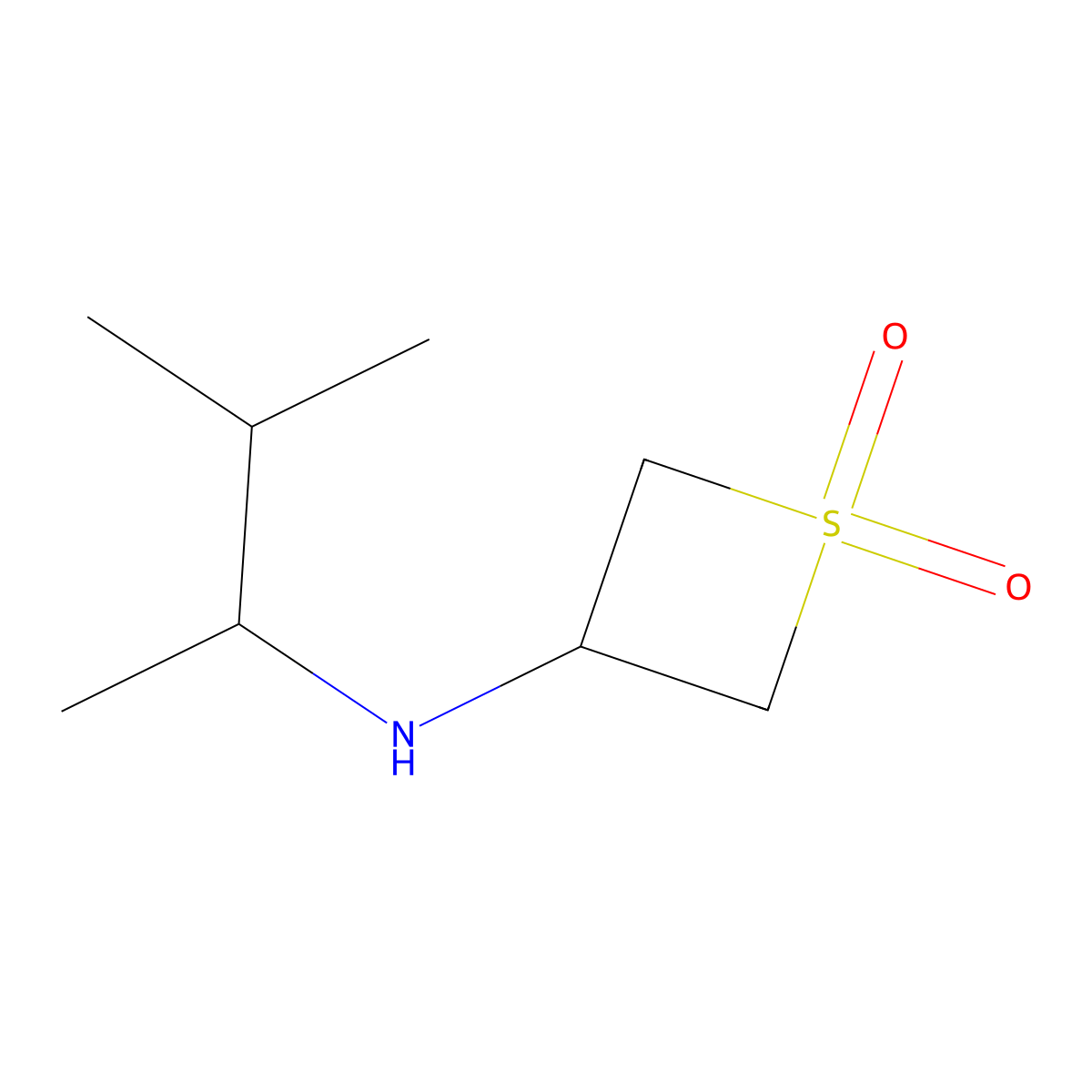 3-((3-Methylbutan-2-yl)amino)thietane 1,1-dioxide molecular structure, CAS 1872800-63-9