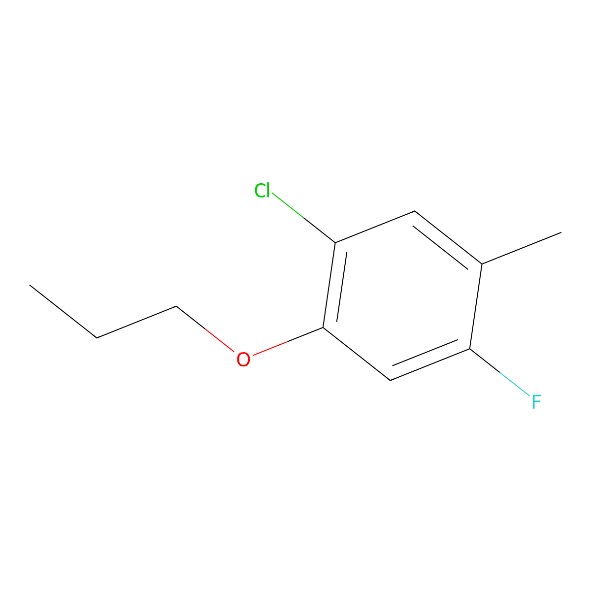 1-Chloro-4-fluoro-5-methyl-2-propoxybenzene molecular structure, CAS 1872806-94-4