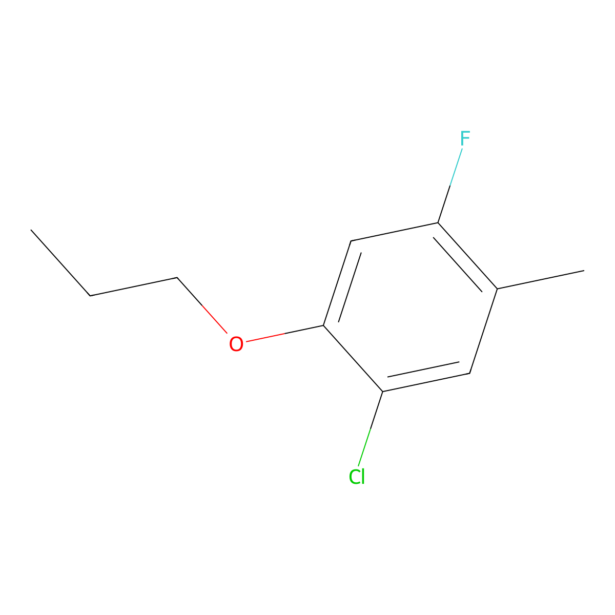 1-Chloro-4-fluoro-5-methyl-2-propoxybenzene molecular structure, CAS 1872806-94-4
