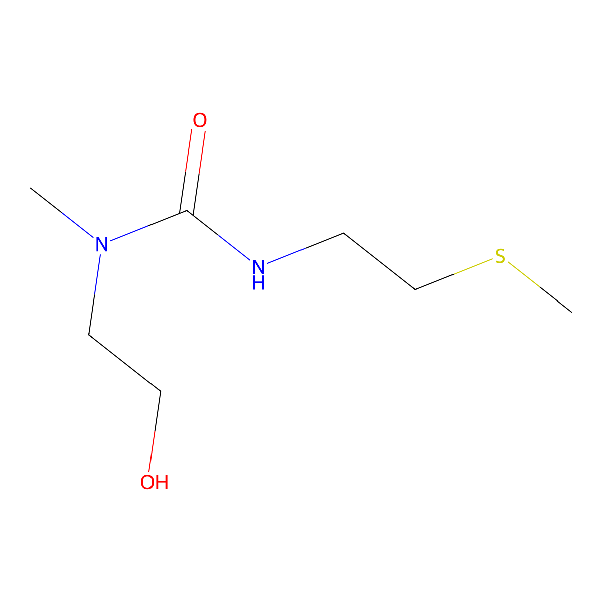 3-(2-Hydroxyethyl)-3-methyl-1-[2-(methylsulfanyl)ethyl]urea molecular structure, CAS 1872835-03-4