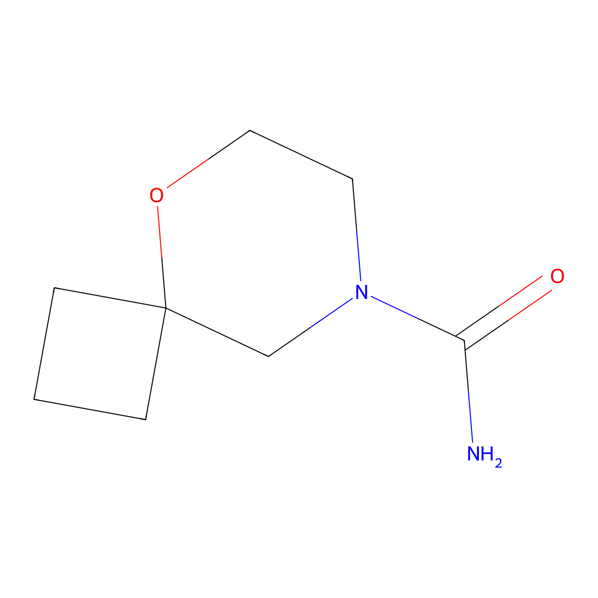 5-Oxa-8-azaspiro[3.5]nonane-8-carboxamide molecular structure, CAS 1872838-01-1