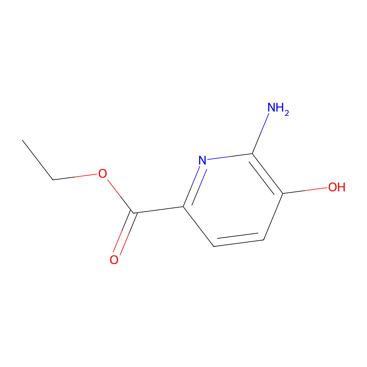 Ethyl 6-amino-5-hydroxypyridine-2-carboxylate molecular structure, CAS 1872840-44-2