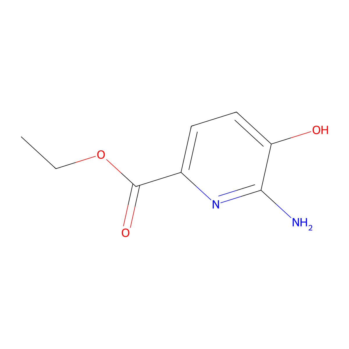 Ethyl 6-amino-5-hydroxypyridine-2-carboxylate molecular structure, CAS 1872840-44-2