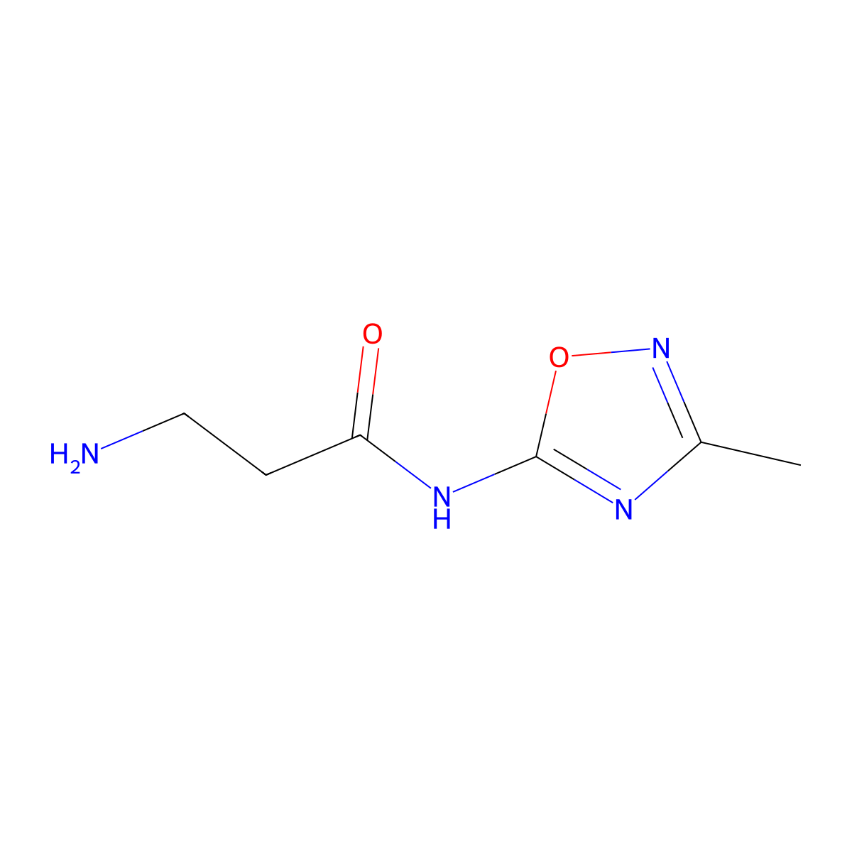 3-amino-N-(3-methyl-1,2,4-oxadiazol-5-yl)propanamide molecular structure, CAS 1872841-01-4