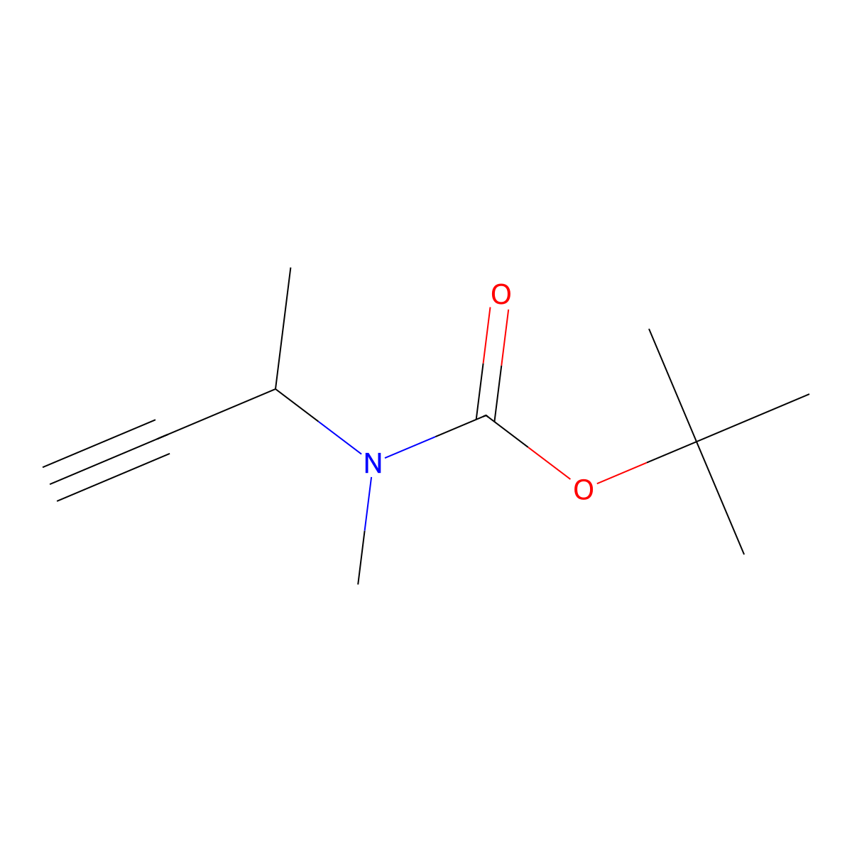 tert-butyl N-(but-3-yn-2-yl)-N-methylcarbamate molecular structure, CAS 1872849-84-7