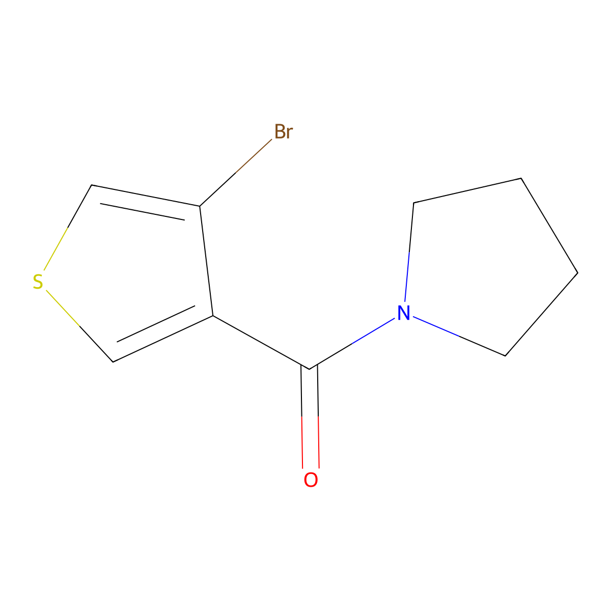 (4-Bromothiophen-3-yl)(pyrrolidin-1-yl)methanone molecular structure, CAS 1872849-86-9