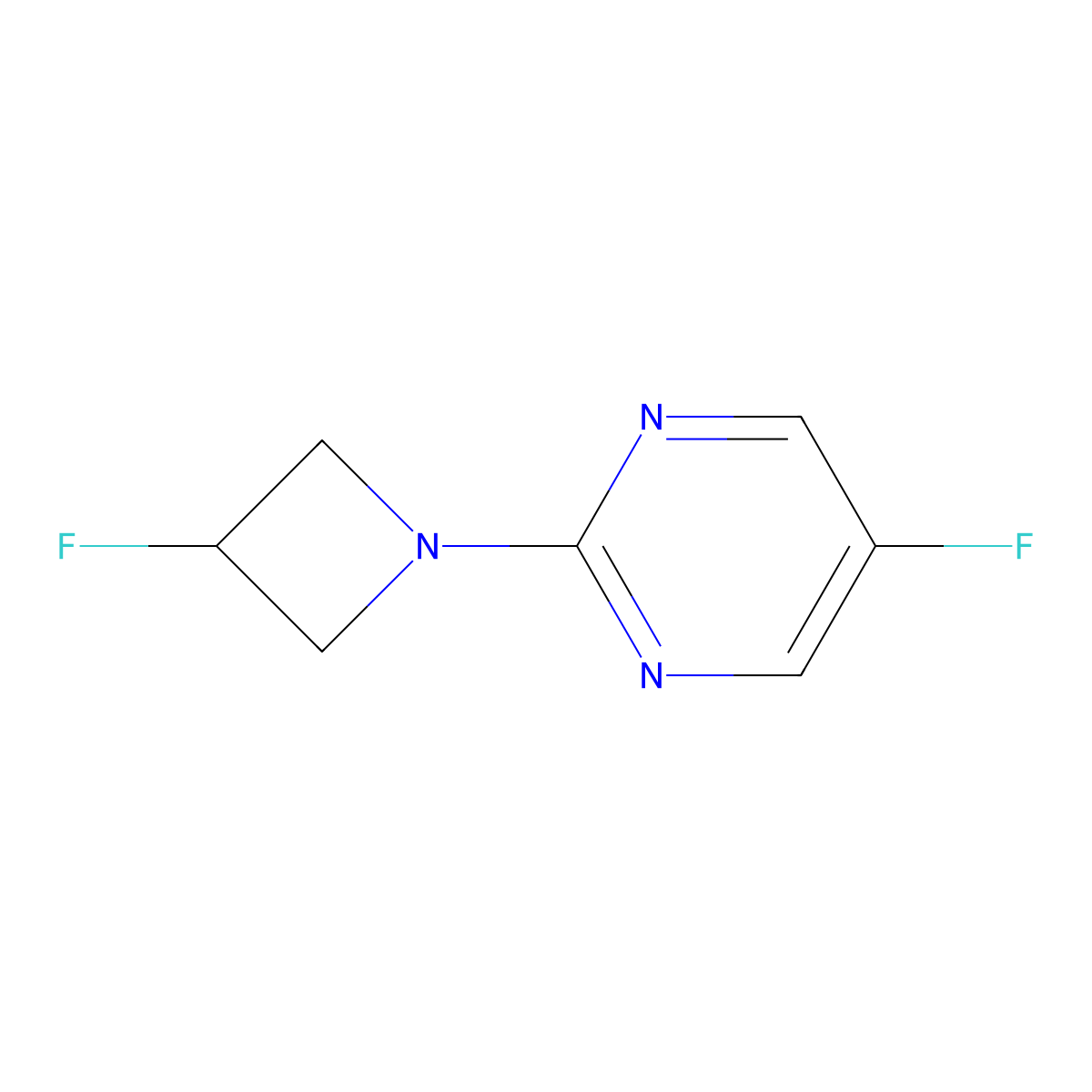 5-Fluoro-2-(3-fluoroazetidin-1-yl)pyrimidine molecular structure, CAS 1872867-68-9