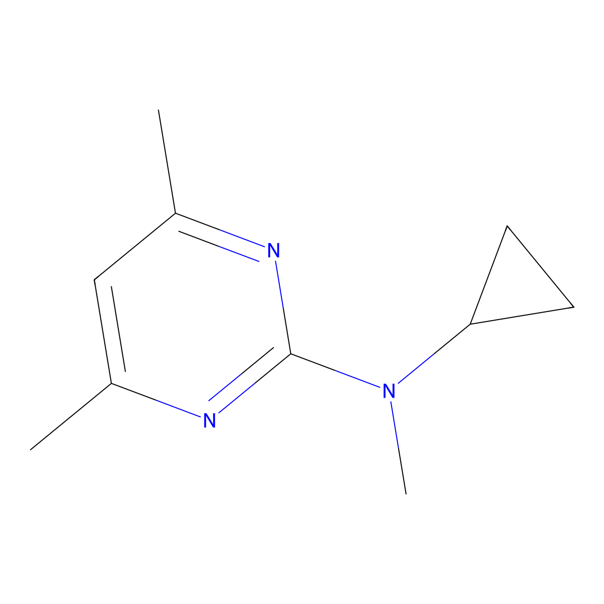 N-cyclopropyl-N,4,6-trimethylpyrimidin-2-amine molecular structure, CAS 1872876-78-2