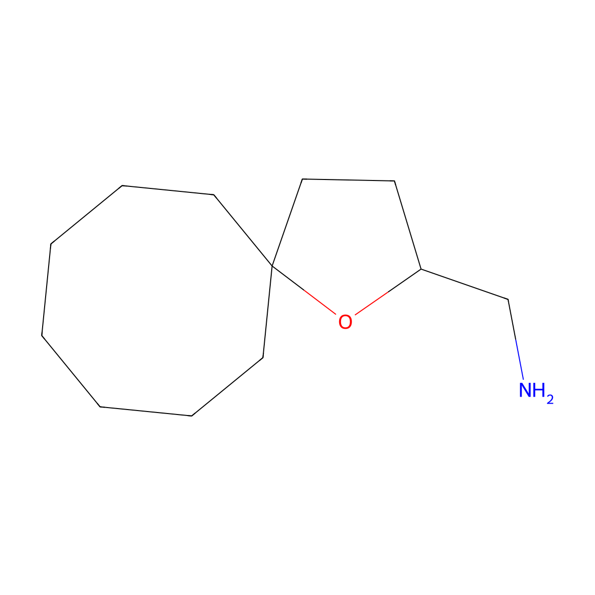 {1-Oxaspiro[4.7]dodecan-2-yl}methanamine molecular structure, CAS 1872889-96-7