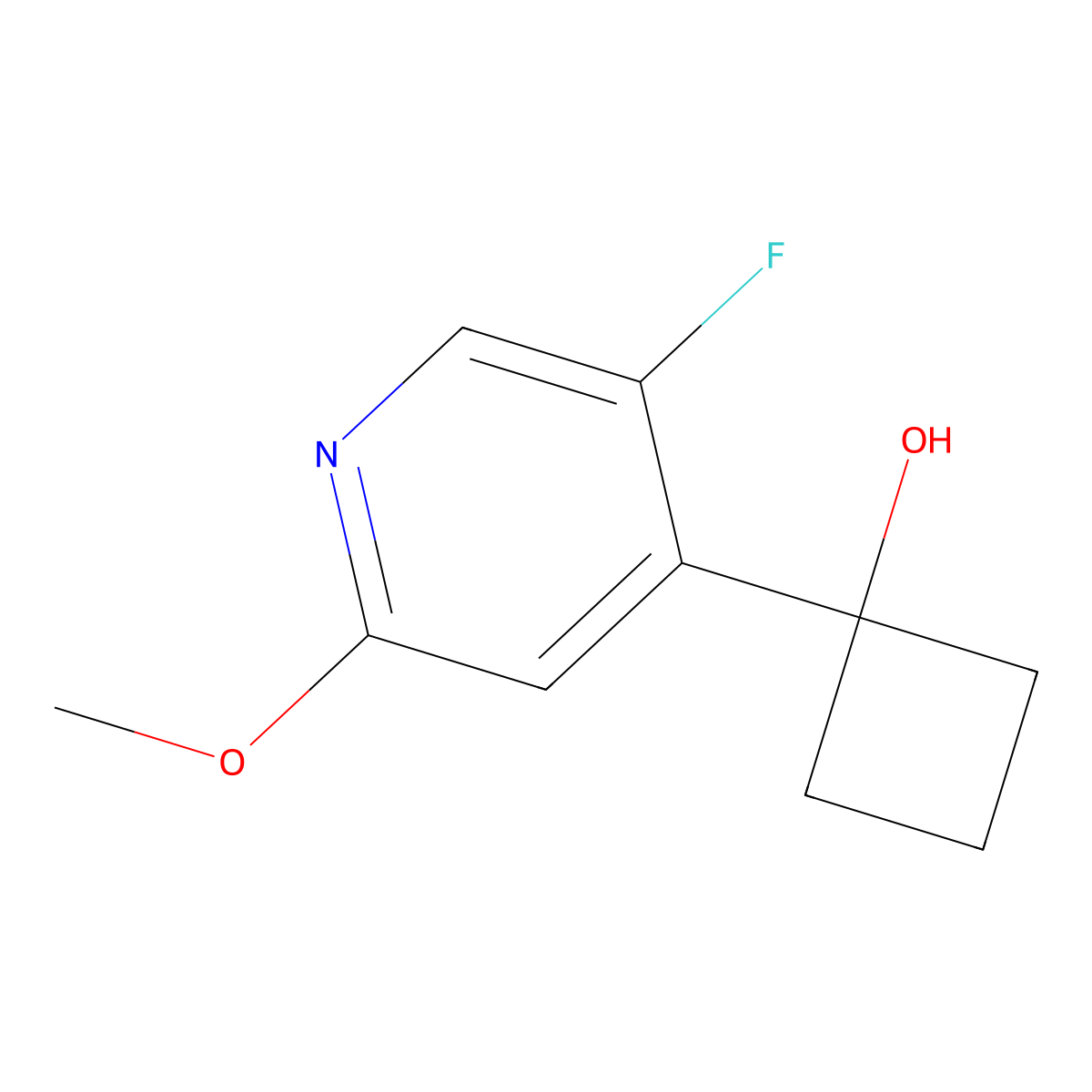 1-(5-Fluoro-2-methoxypyridin-4-yl)cyclobutanol molecular structure, CAS 1872892-46-0