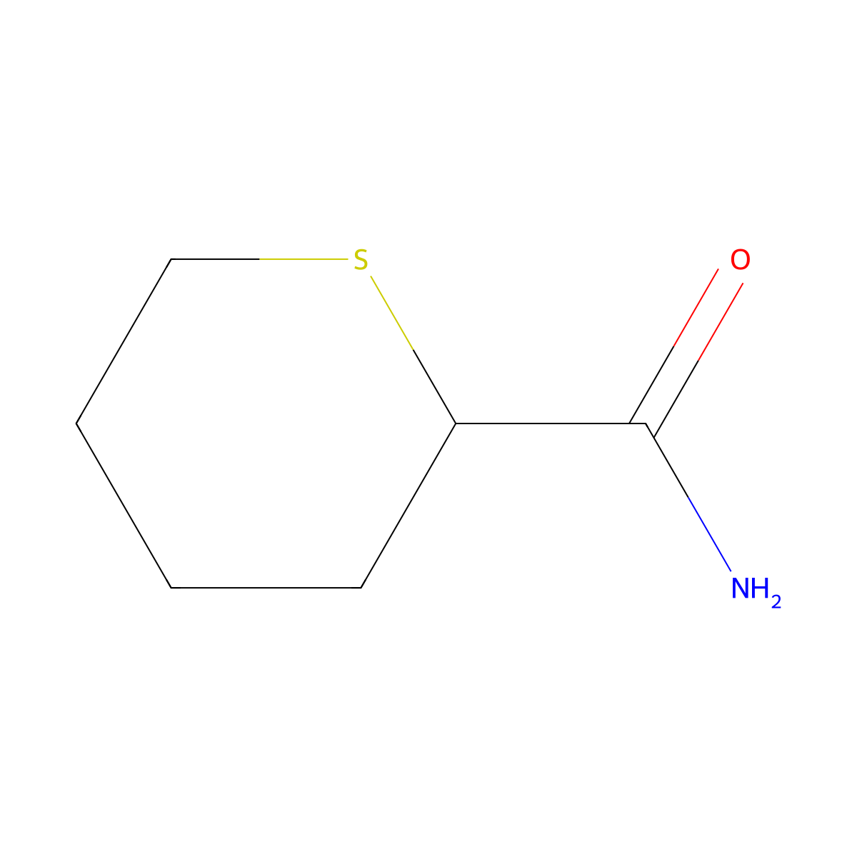 Thiane-2-carboxamide molecular structure, CAS 18729-18-5