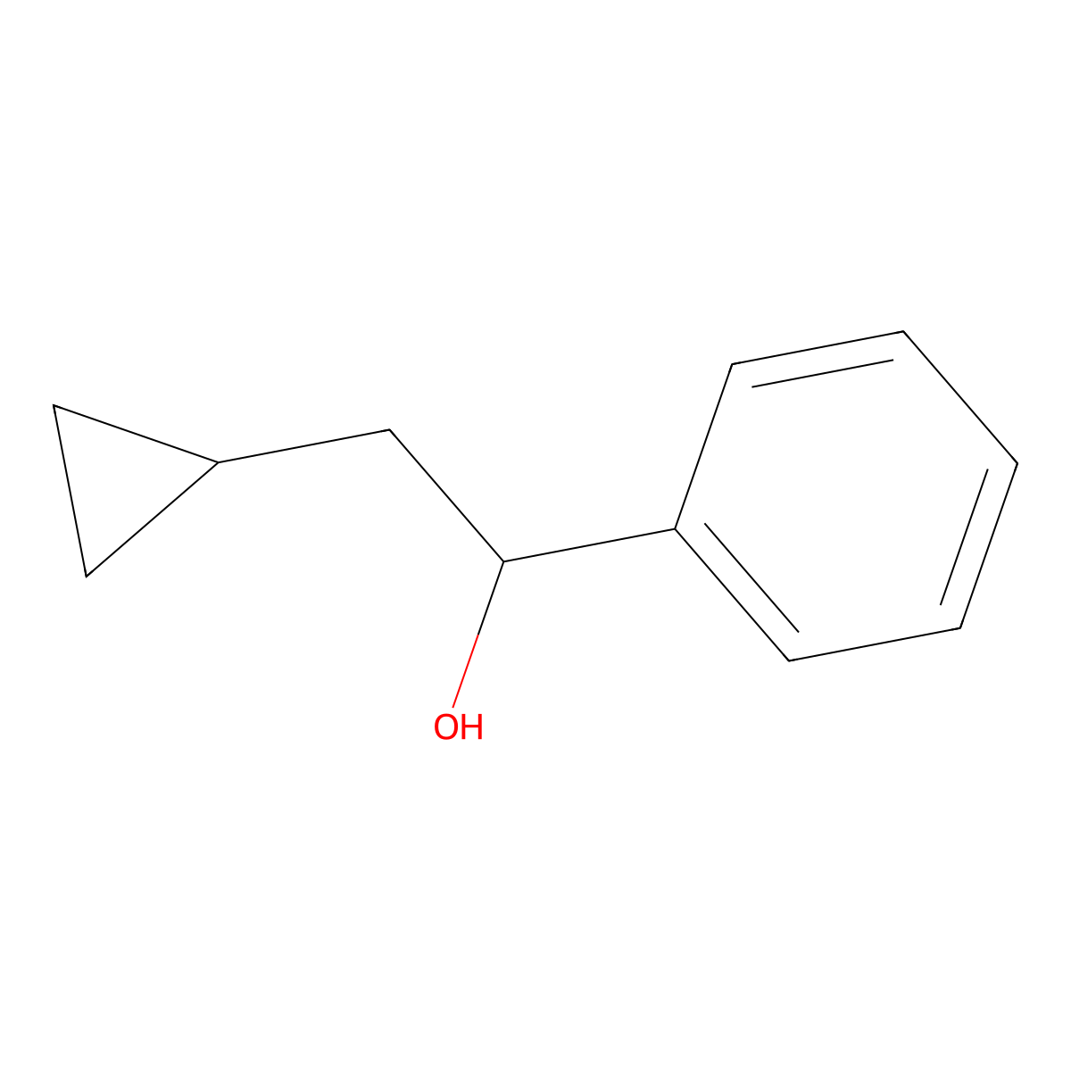 2-Cyclopropyl-1-phenylethan-1-ol molecular structure, CAS 18729-51-6