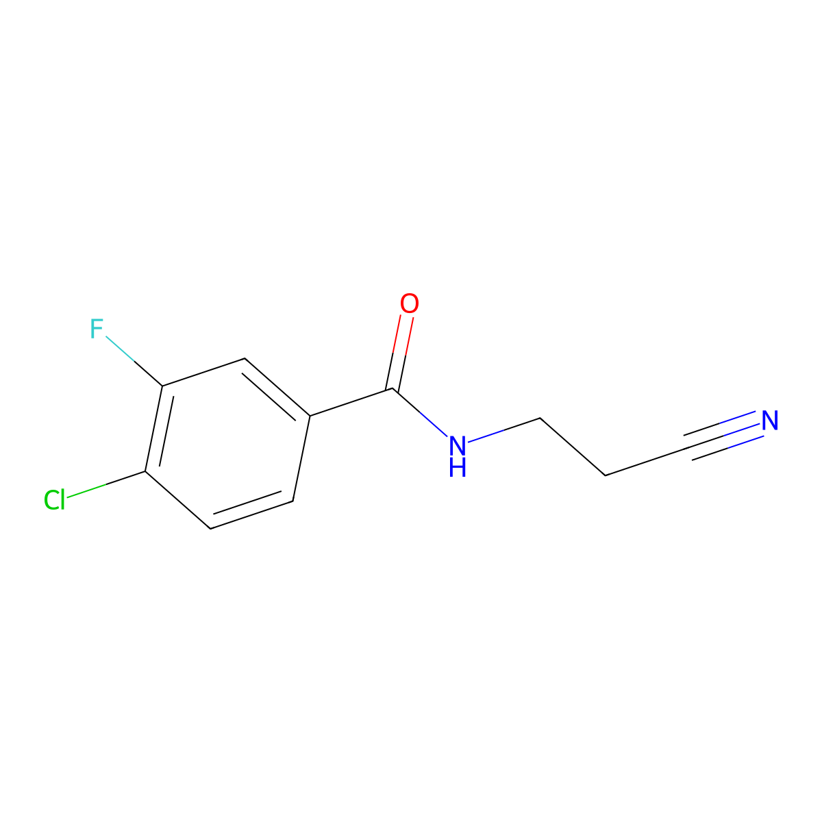 4-Chloro-N-(2-cyanoethyl)-3-fluorobenzamide molecular structure, CAS 1872907-40-8