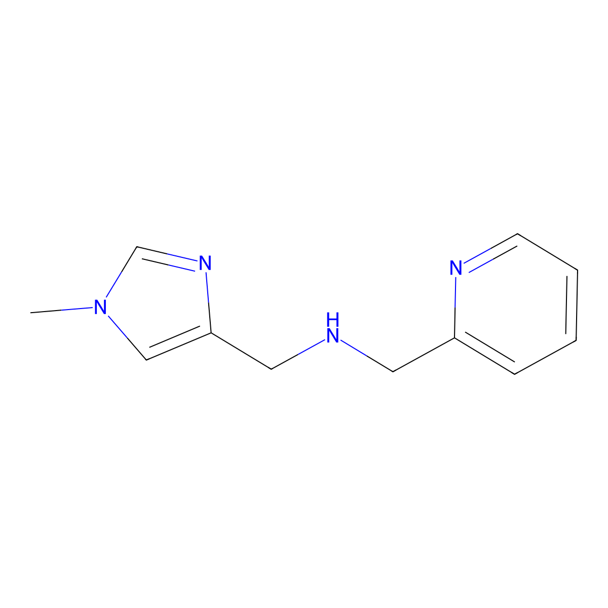 [(1-methyl-1H-imidazol-4-yl)methyl][(pyridin-2-yl)methyl]amine molecular structure, CAS 1872915-54-2