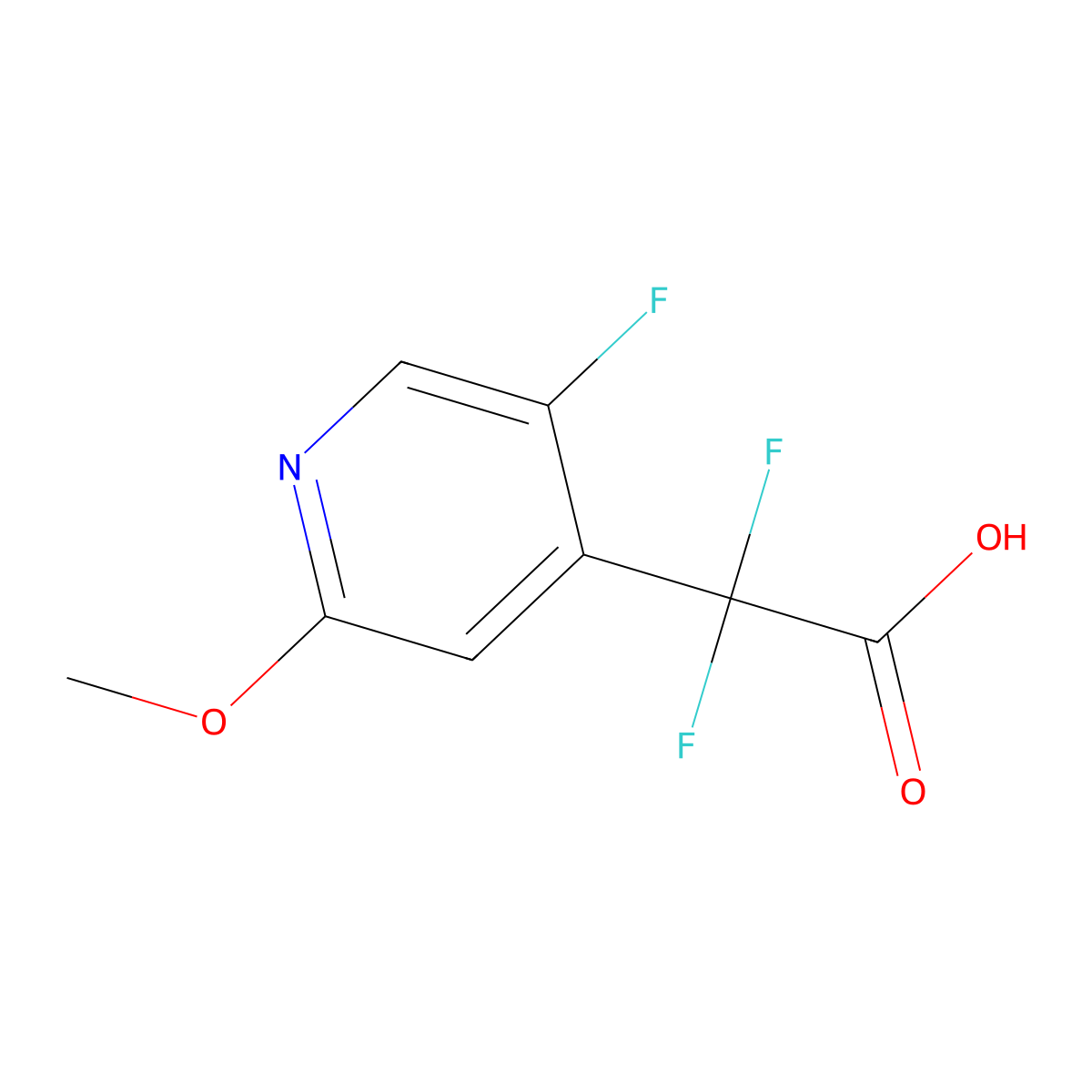 2,2-Difluoro-2-(5-fluoro-2-methoxypyridin-4-yl)acetic acid molecular structure, CAS 1872916-62-5
