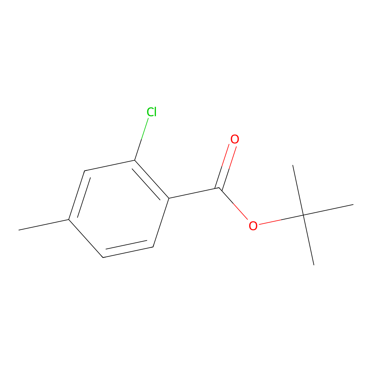 Tert-butyl 2-chloro-4-methylbenzoate molecular structure, CAS 1872918-73-4