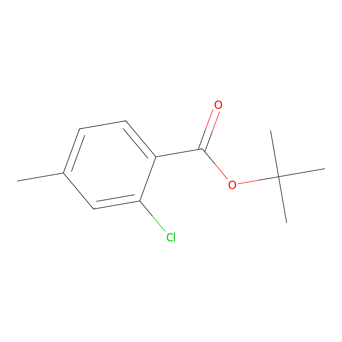 Tert-butyl 2-chloro-4-methylbenzoate molecular structure, CAS 1872918-73-4