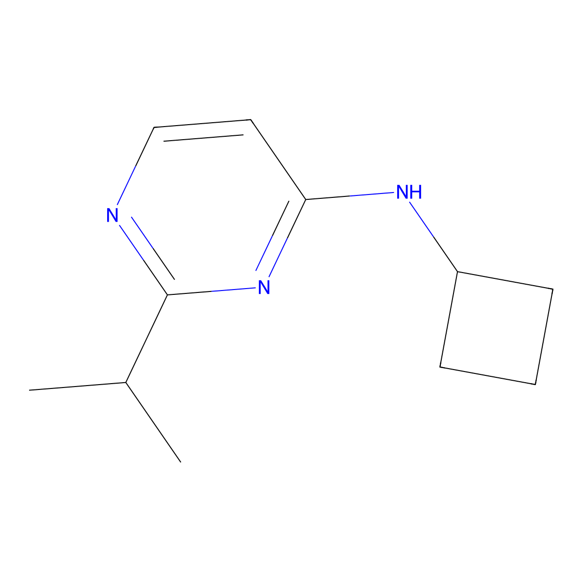 N-cyclobutyl-2-(propan-2-yl)pyrimidin-4-amine molecular structure, CAS 1872918-90-5