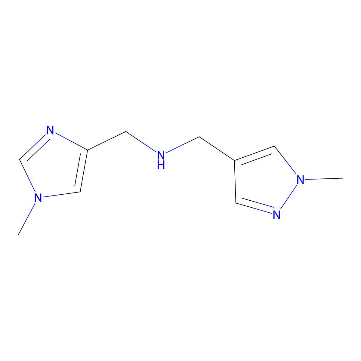 [(1-methyl-1H-imidazol-4-yl)methyl][(1-methyl-1H-pyrazol-4-yl)methyl]amine molecular structure, CAS 1872966-52-3