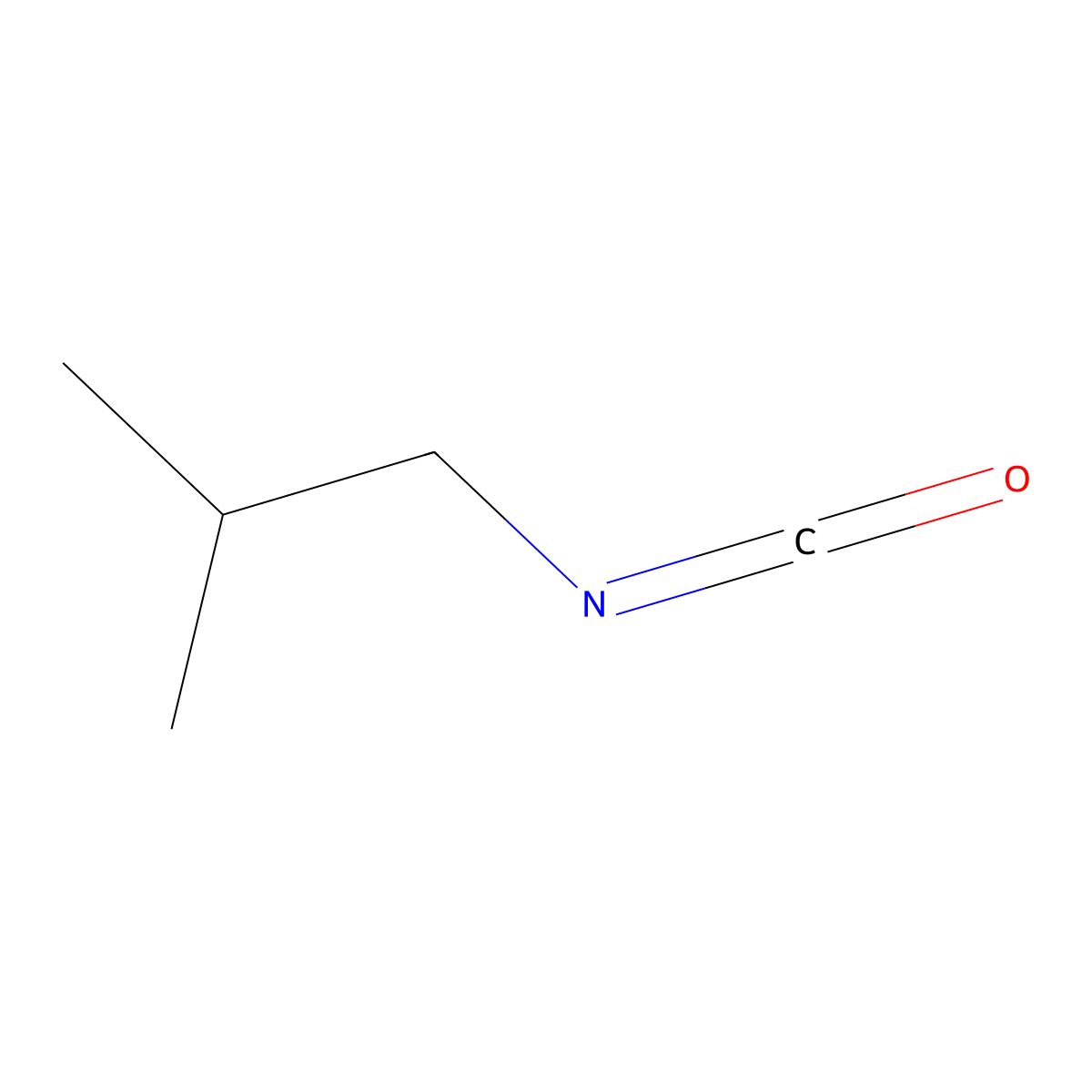 2-Methylpropyl isocyanate molecular structure, CAS 1873-29-6