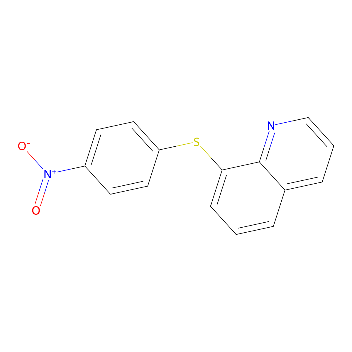 8-((4-Nitrophenyl)thio)quinoline molecular structure, CAS 1873-66-1