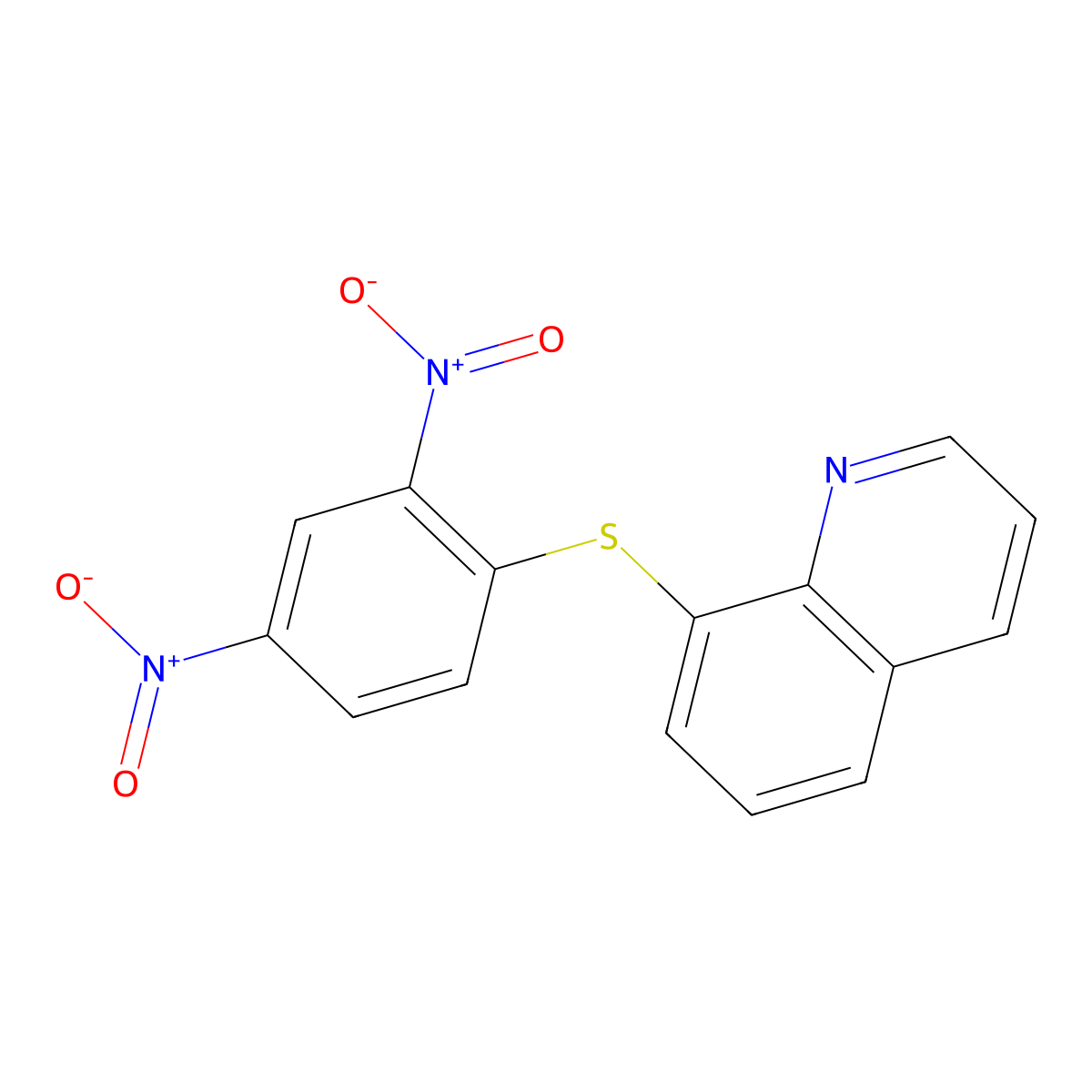 8-(2,4-Dinitrophenyl)sulfanylquinoline molecular structure, CAS 1873-67-2