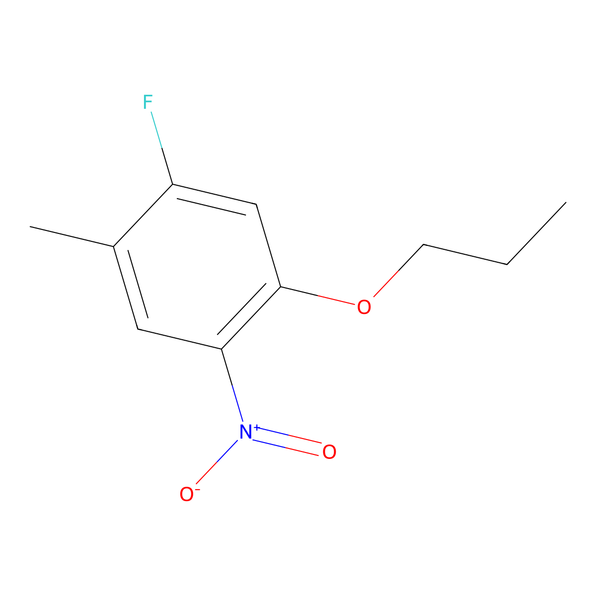 1-Fluoro-2-methyl-4-nitro-5-propoxybenzene molecular structure, CAS 1873006-62-2
