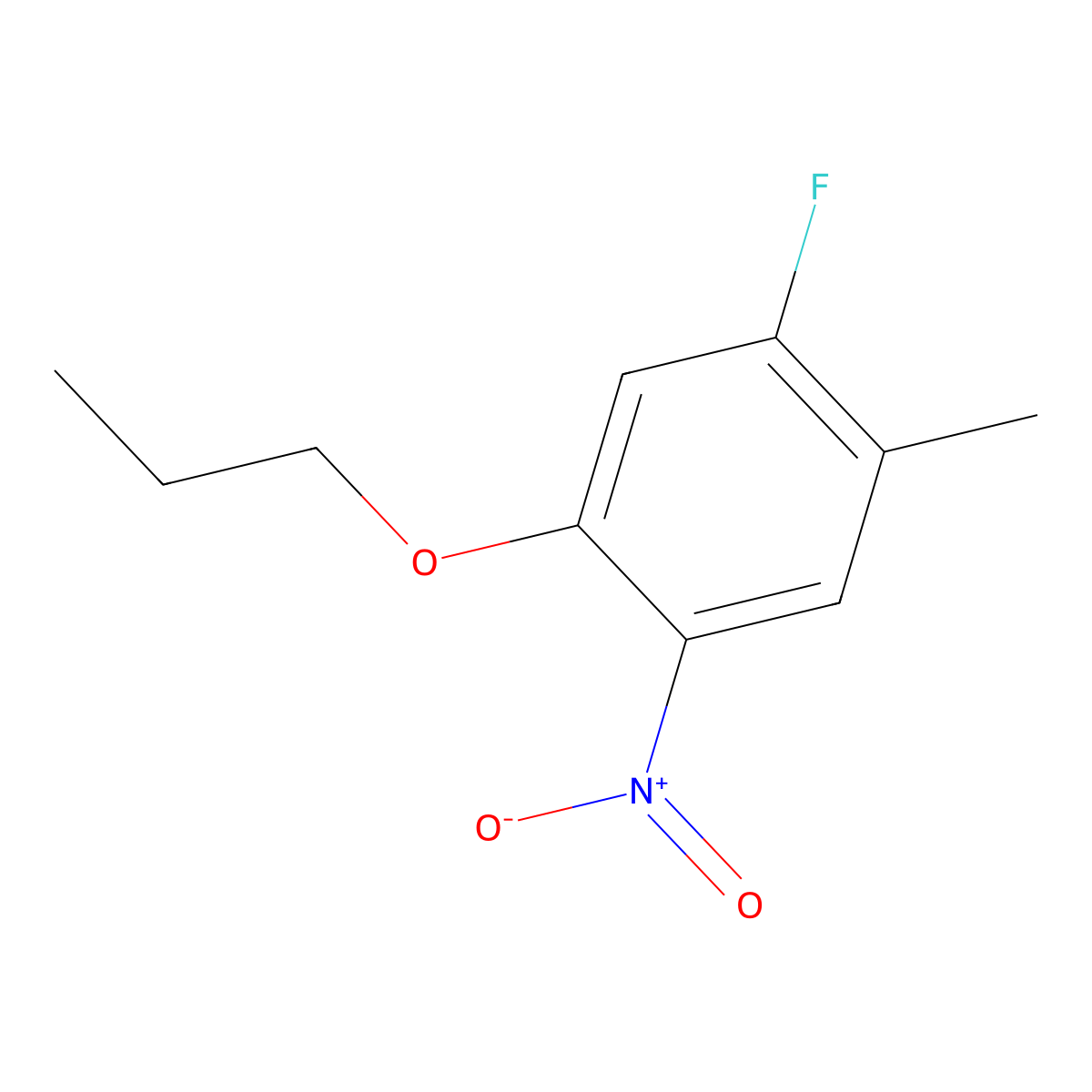 1-Fluoro-2-methyl-4-nitro-5-propoxybenzene molecular structure, CAS 1873006-62-2