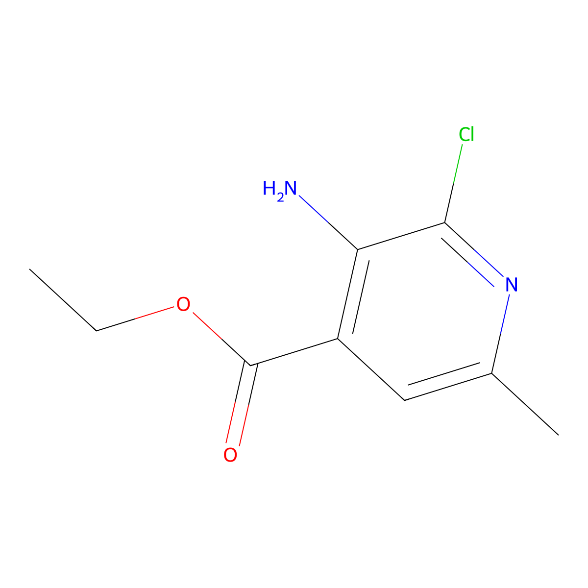 Ethyl 3-amino-2-chloro-6-methylpyridine-4-carboxylate molecular structure, CAS 1873010-81-1