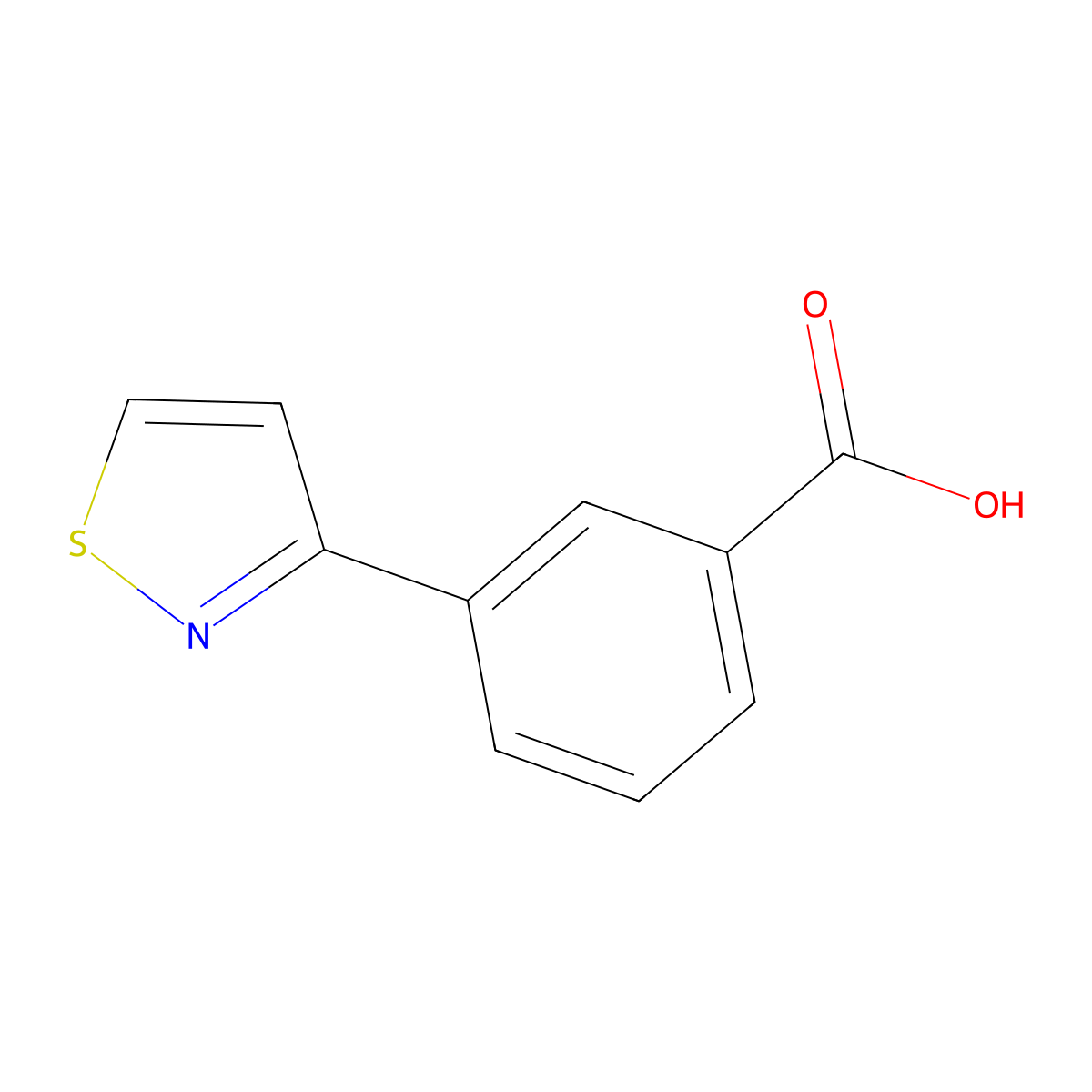 3-(1,2-Thiazol-3-yl)benzoic acid molecular structure, CAS 1873039-47-4