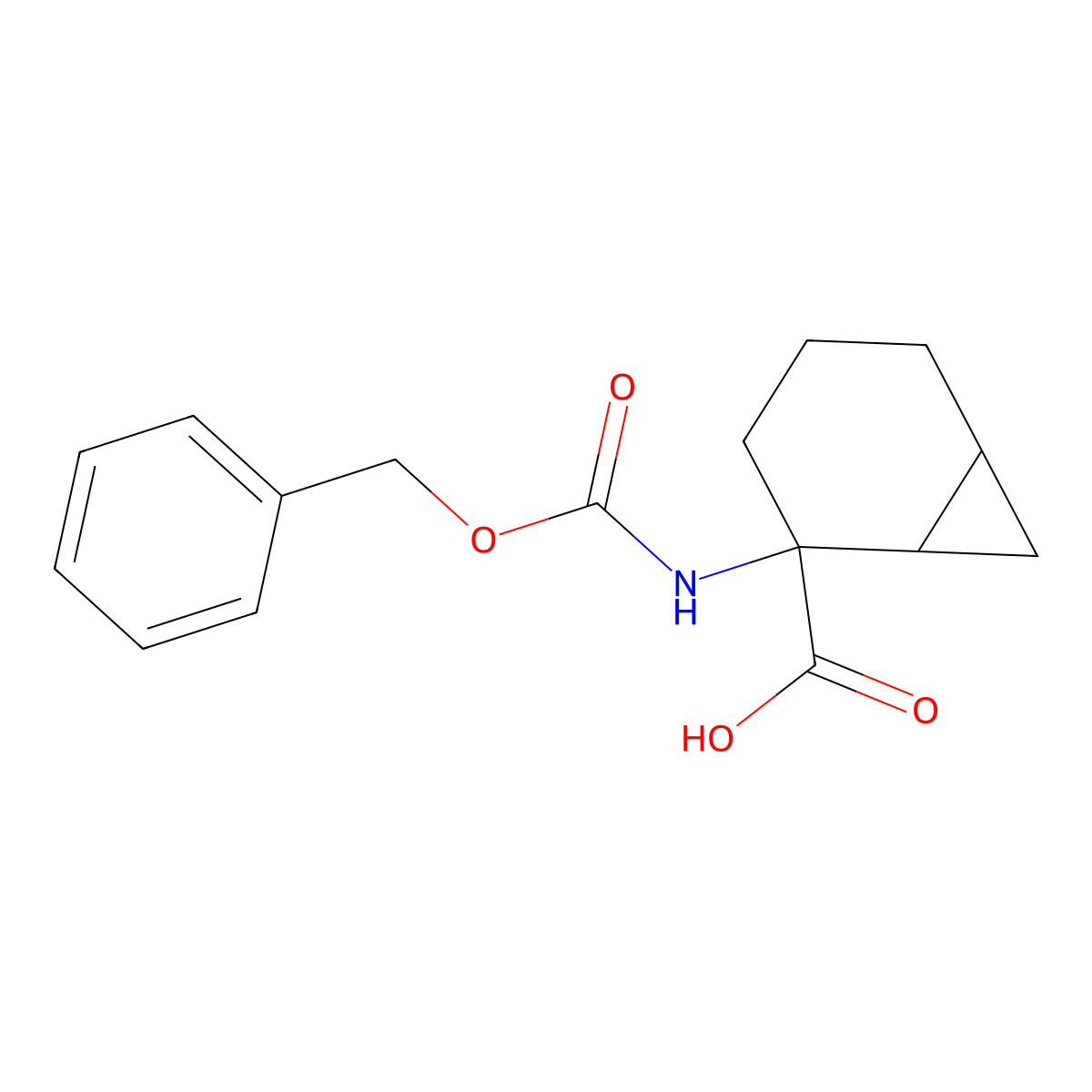 2-{[(Benzyloxy)carbonyl]amino}bicyclo[4.1.0]heptane-2-carboxylic acid molecular structure, CAS 1873056-41-7