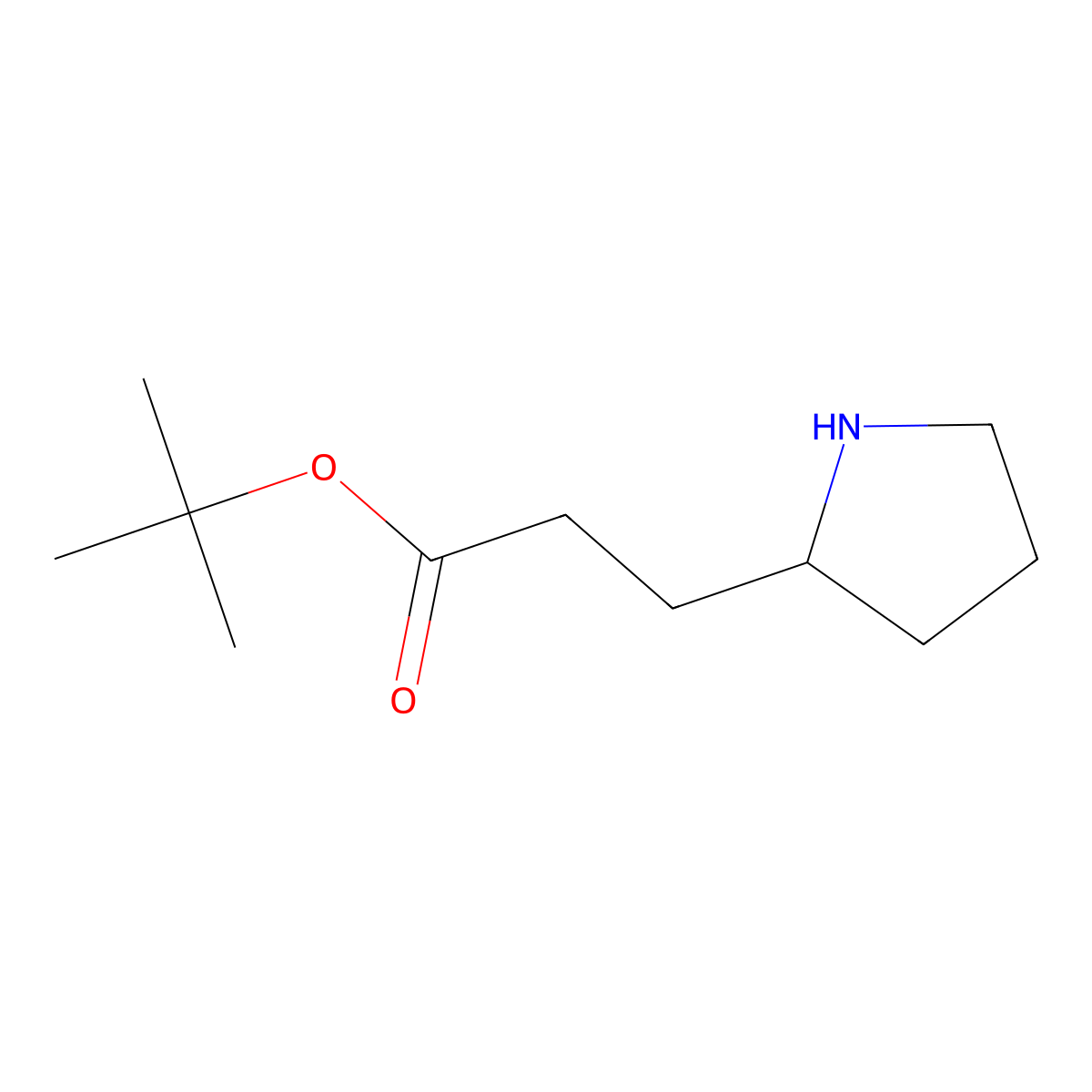 Tert-butyl 3-(pyrrolidin-2-yl)propanoate molecular structure, CAS 1873060-08-2