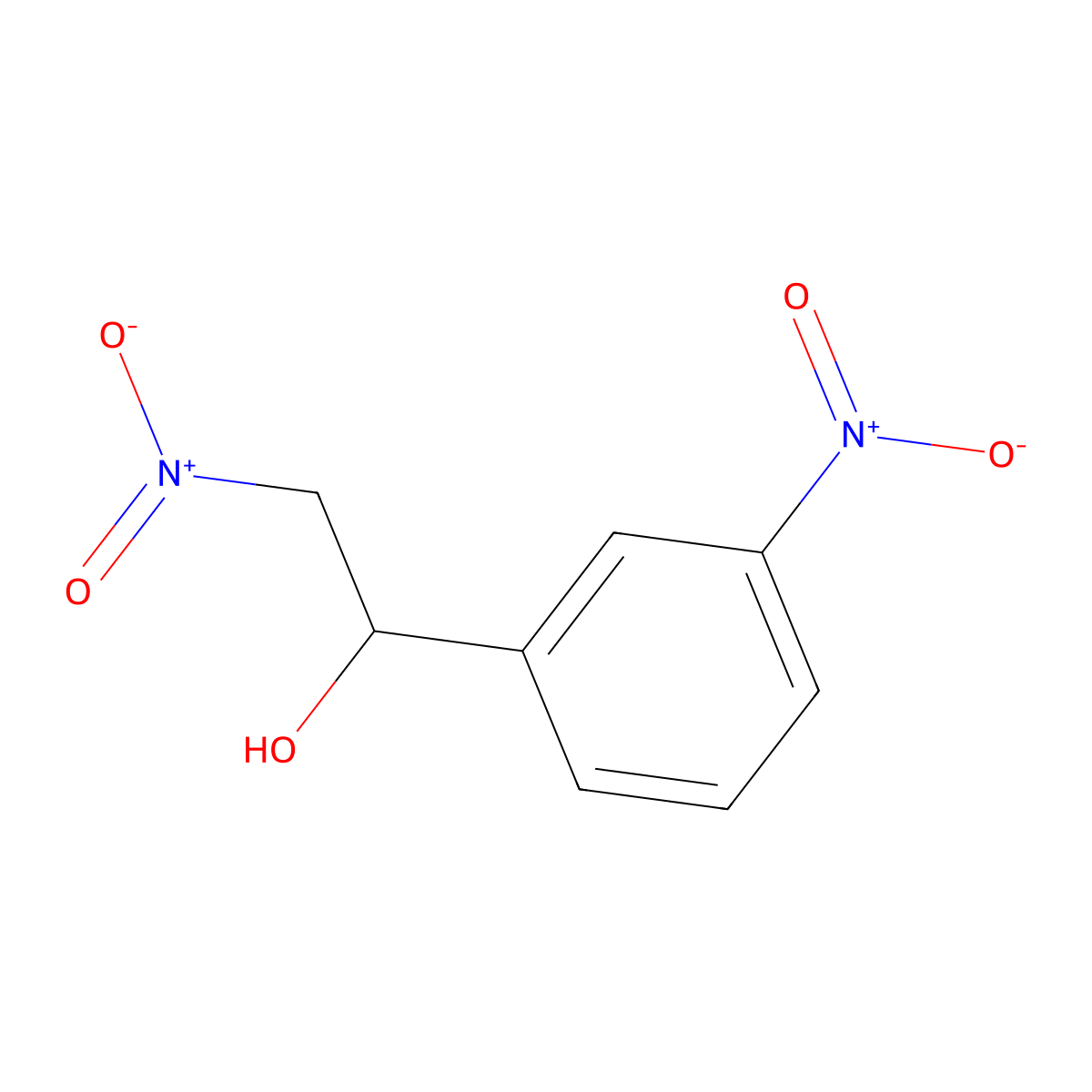 1-(3-Nitrophenyl)-2-nitro-ethanol molecular structure, CAS 18731-45-8