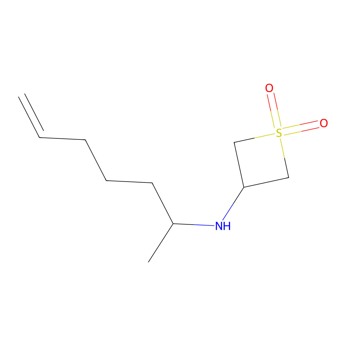 3-(Hept-6-en-2-ylamino)thietane 1,1-dioxide molecular structure, CAS 1873128-45-0