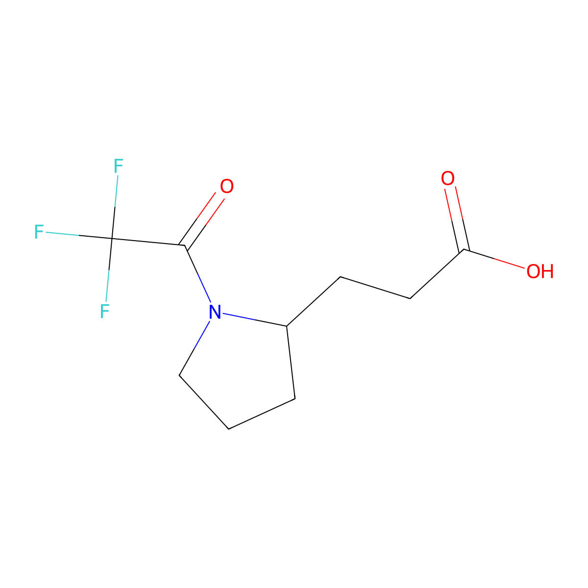 3-[1-(Trifluoroacetyl)pyrrolidin-2-yl]propanoic acid molecular structure, CAS 1873144-06-9